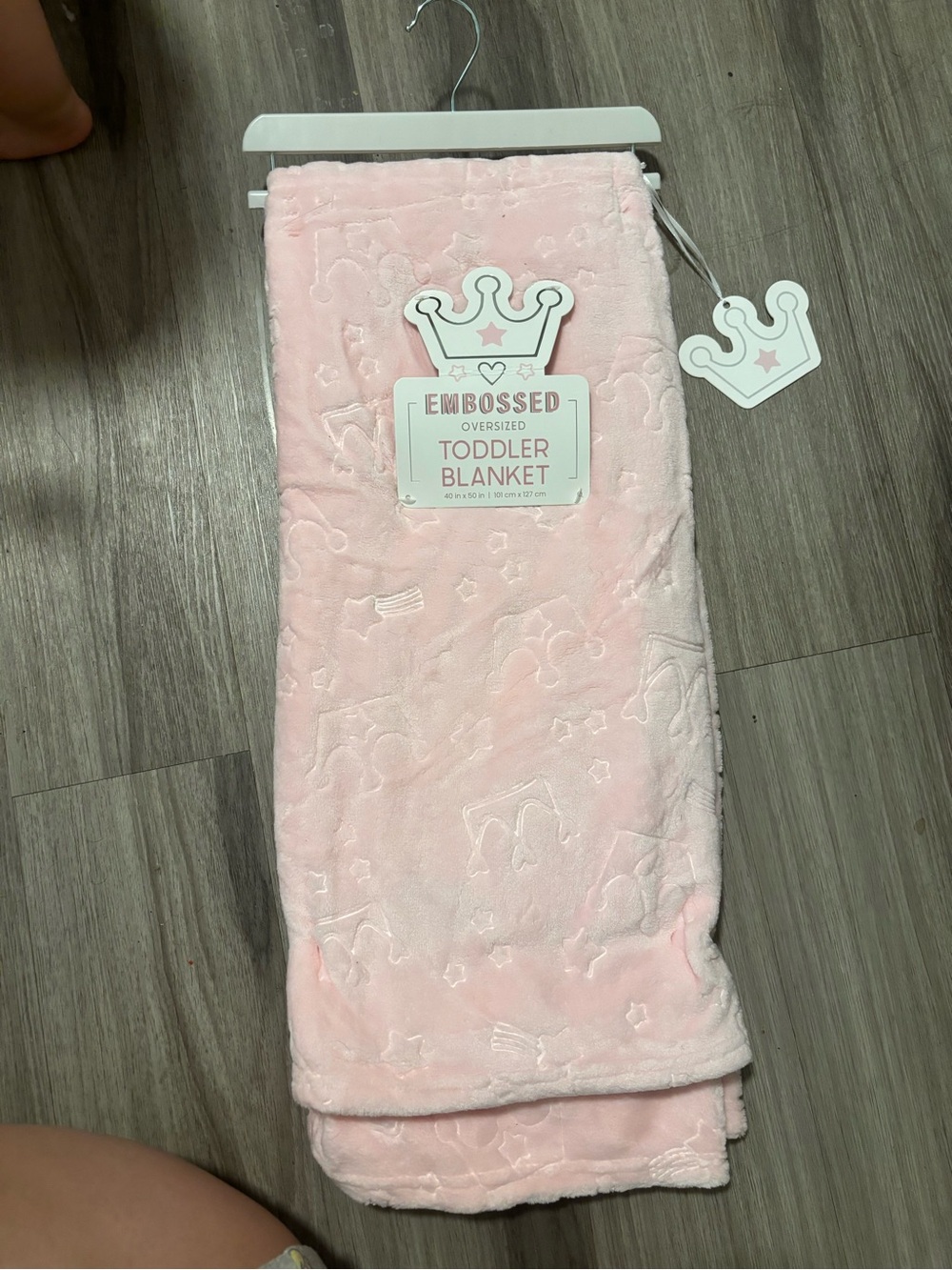 Embossed Oversized Toddler Blanket - Soft Pink